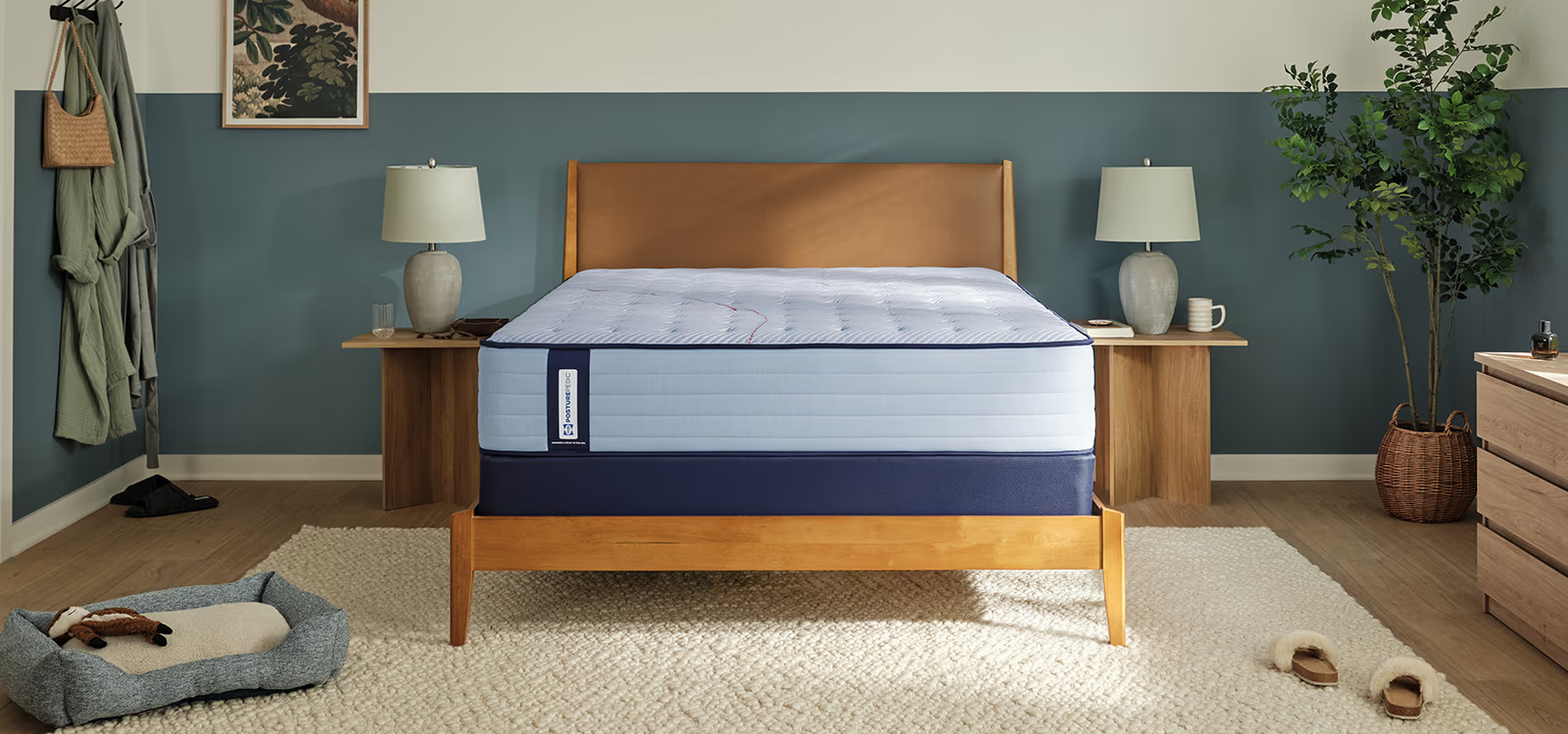 Sealy mattress in a bright bedroom